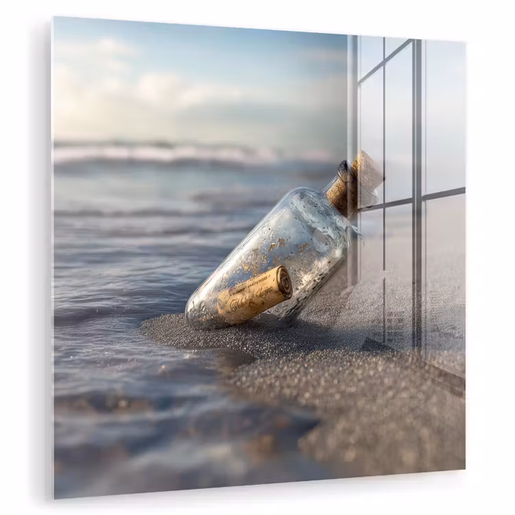 Glazenfles - Post - Zee - Zand plexiglas 5mm klein -zzzproduct_nieuw