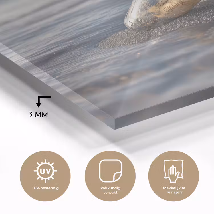 Glazenfles - Post - Zee - Zand plexiglas 5mm klein -sfeer2