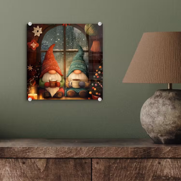 Gnooms - Kerst - Raam - Kleurrijk plexiglas 5mm klein -sfeer3