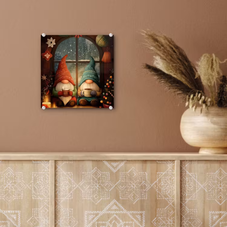 Gnooms - Kerst - Raam - Kleurrijk plexiglas 5mm klein -sfeer5
