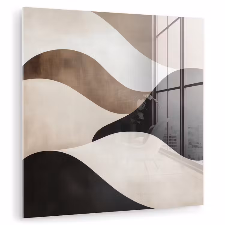 Golven - Abstract - Beige plexiglas 5mm klein -zzzproduct_nieuw