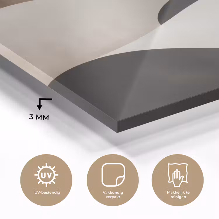 Golven - Abstract - Beige plexiglas 5mm klein -sfeer2