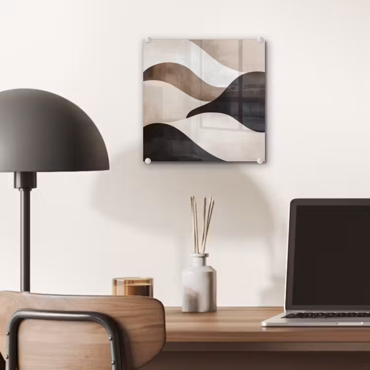 Golven - Abstract - Beige plexiglas 5mm klein -sfeer6