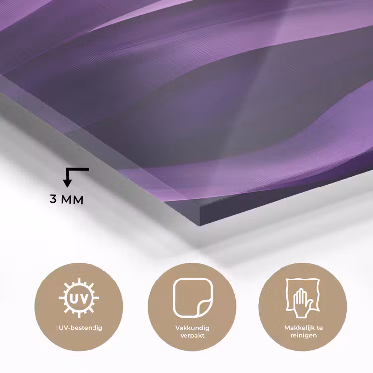 Golven - Abstract - Paars plexiglas 5mm klein -sfeer2