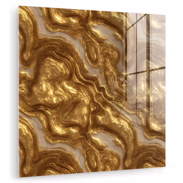 Golven - Organisch - Goud - Crème plexiglas 5mm klein 11 -zzzproduct_nieuw