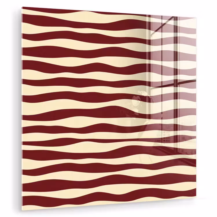 Golven - Rood - Patroon - Crème plexiglas 5mm klein 11 -zzzproduct_nieuw