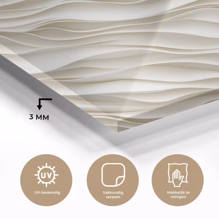 Golven - Wit - Minimalistisch plexiglas 5mm klein 11 -sfeer2