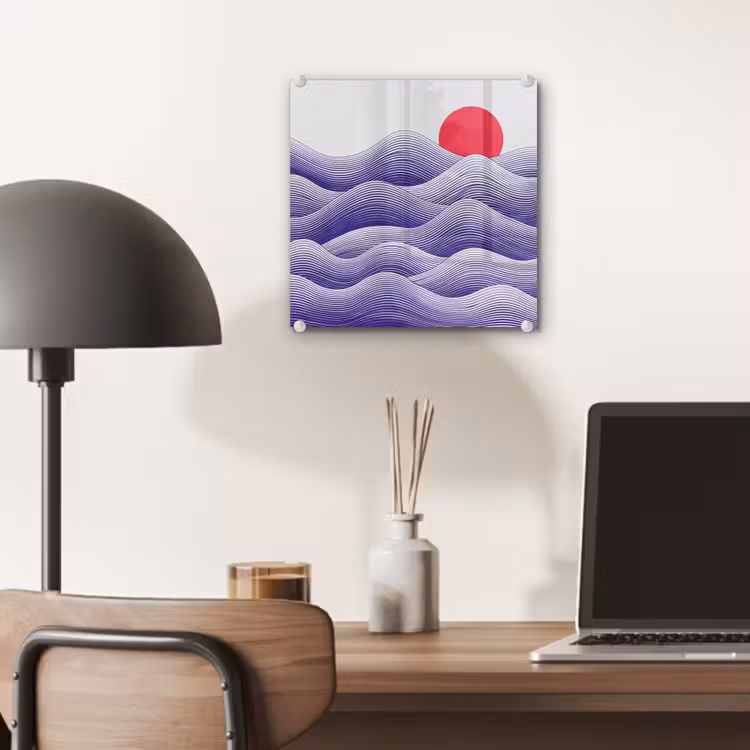 Golven - Zon - Natuur - Abstract - Rood plexiglas 5mm klein -sfeer6