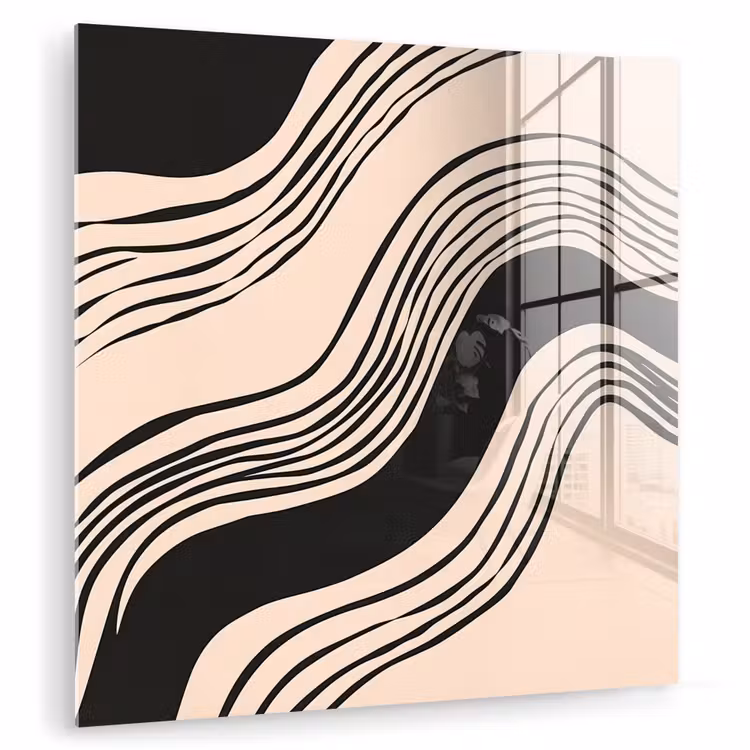 Golven - Zwart - Zandkleur plexiglas 5mm klein -zzzproduct_nieuw