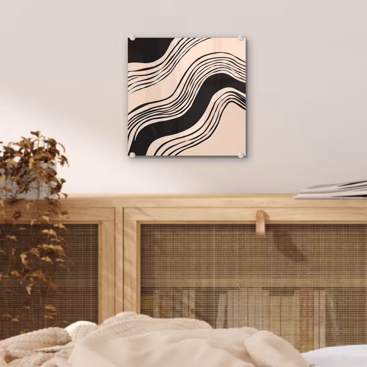 Golven - Zwart - Zandkleur plexiglas 5mm klein -sfeer4