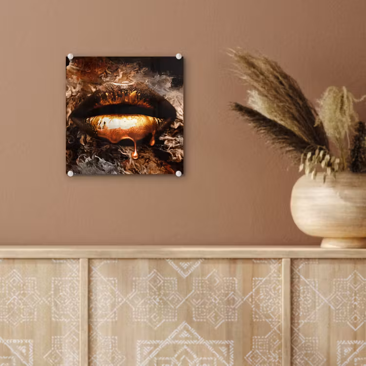 Goud - Lippen - Kunst plexiglas 5mm klein -sfeer5