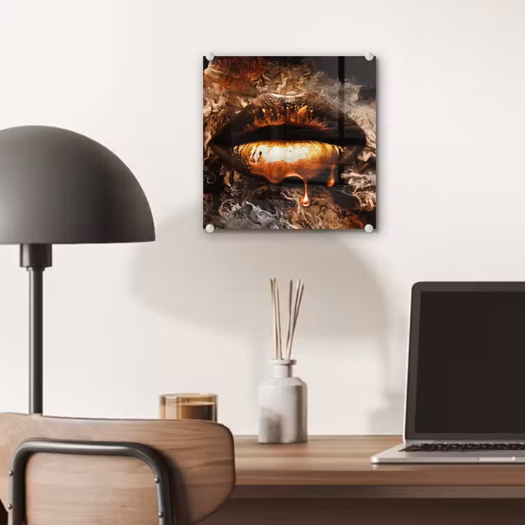 Goud - Lippen - Kunst plexiglas 5mm klein -sfeer6