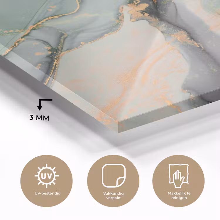 Goud - Marmer - Groen - luxe - Glitter - Marmerlook plexiglas 5mm klein -sfeer2
