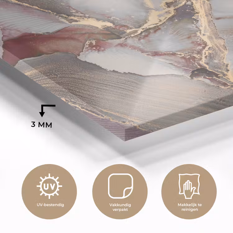 Goud - Marmer - Paars plexiglas 5mm klein -sfeer2