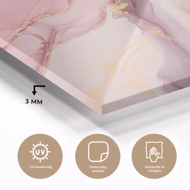 Goud - Marmer - Roze plexiglas 5mm klein -sfeer2