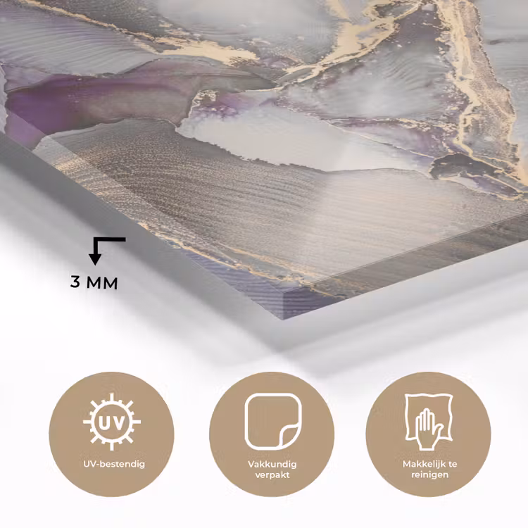 Goud - Paars - Marmer plexiglas 5mm klein -sfeer2