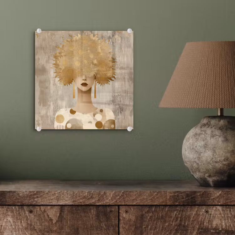 Goud - Portret - Vrouw plexiglas 5mm klein -sfeer3