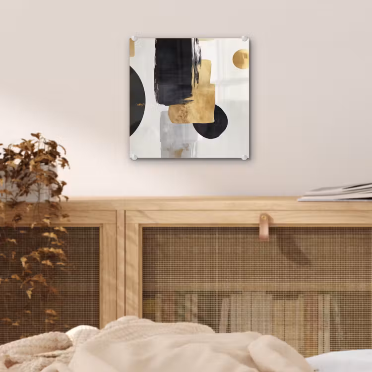 Goud - Rechthoeken - Cirkels - Abstract plexiglas 5mm klein -sfeer4