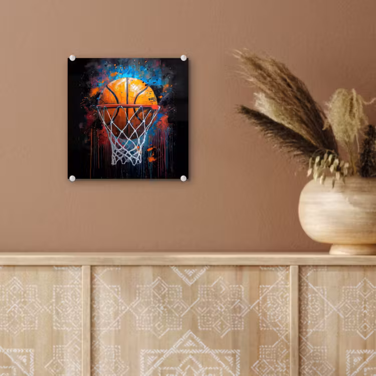 Graffiti - Basketbal - Sport - Zwart - Street art plexiglas 5mm klein -sfeer5
