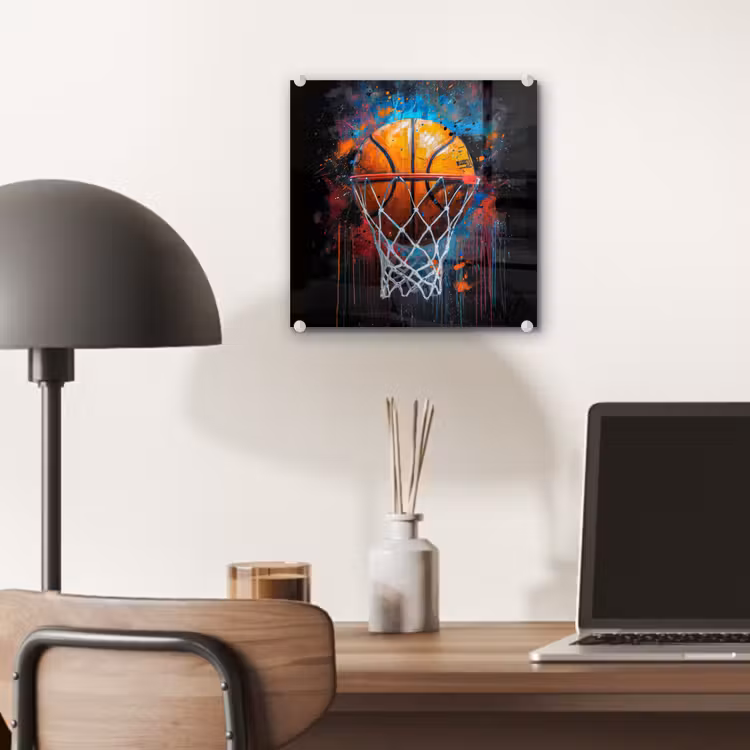Graffiti - Basketbal - Sport - Zwart - Street art plexiglas 5mm klein -sfeer6