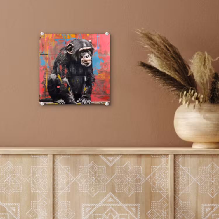 Graffiti - Chimpansee - Dieren - Street art - Banksy plexiglas 5mm klein -sfeer5
