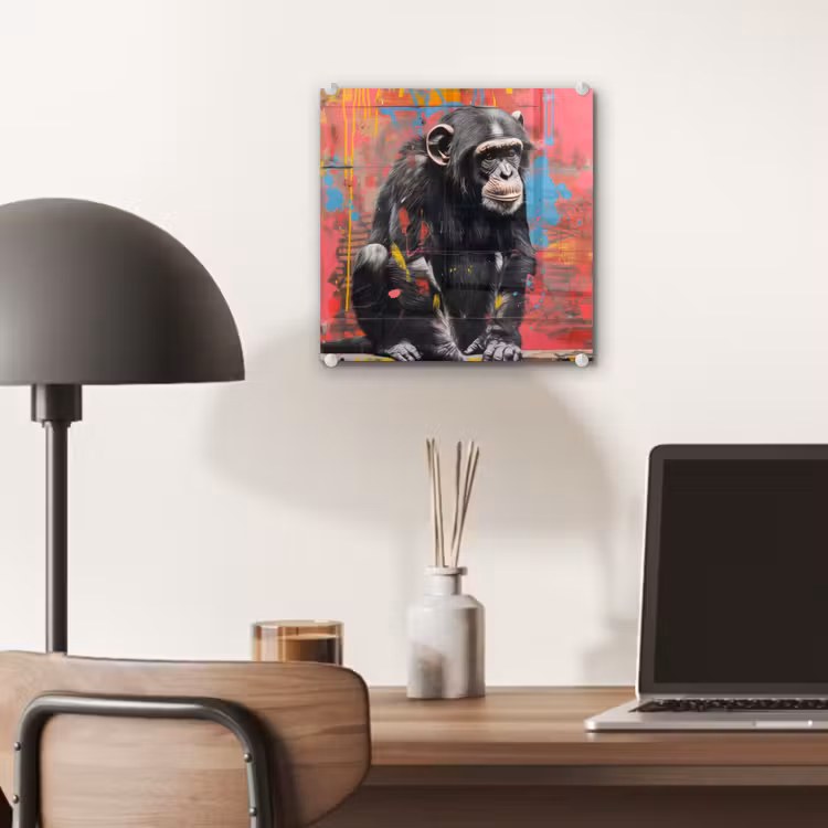 Graffiti - Chimpansee - Dieren - Street art - Banksy plexiglas 5mm klein -sfeer6