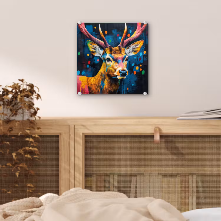 Graffiti - Hert - Dier - Kleurrijk plexiglas 5mm klein -sfeer4