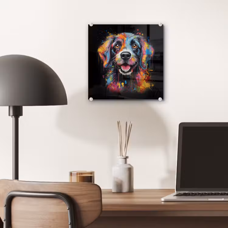 Graffiti - Hond - Zwart - Kleuren plexiglas 5mm klein -sfeer6