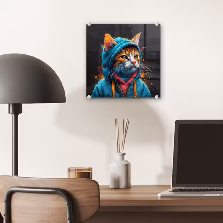 Graffiti - Kat - Zwart - Jas plexiglas 5mm klein -sfeer6