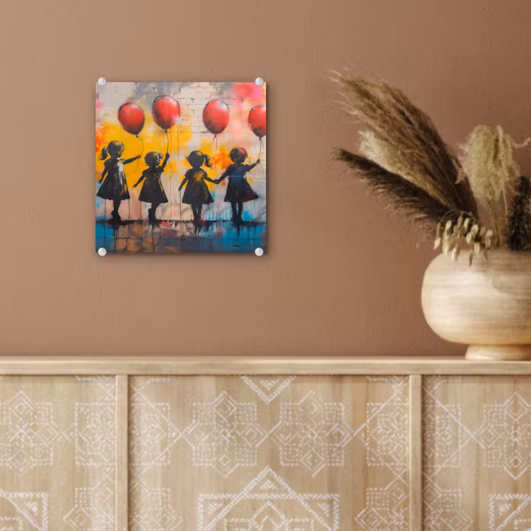 Graffiti - Kinderen - Street art - Ballon - Banksy plexiglas 5mm klein -sfeer5