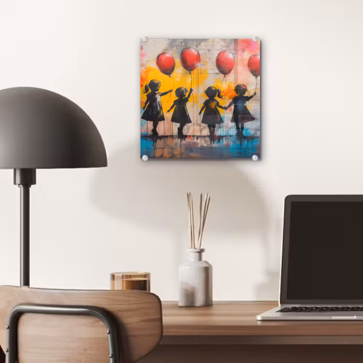 Graffiti - Kinderen - Street art - Ballon - Banksy plexiglas 5mm klein -sfeer6