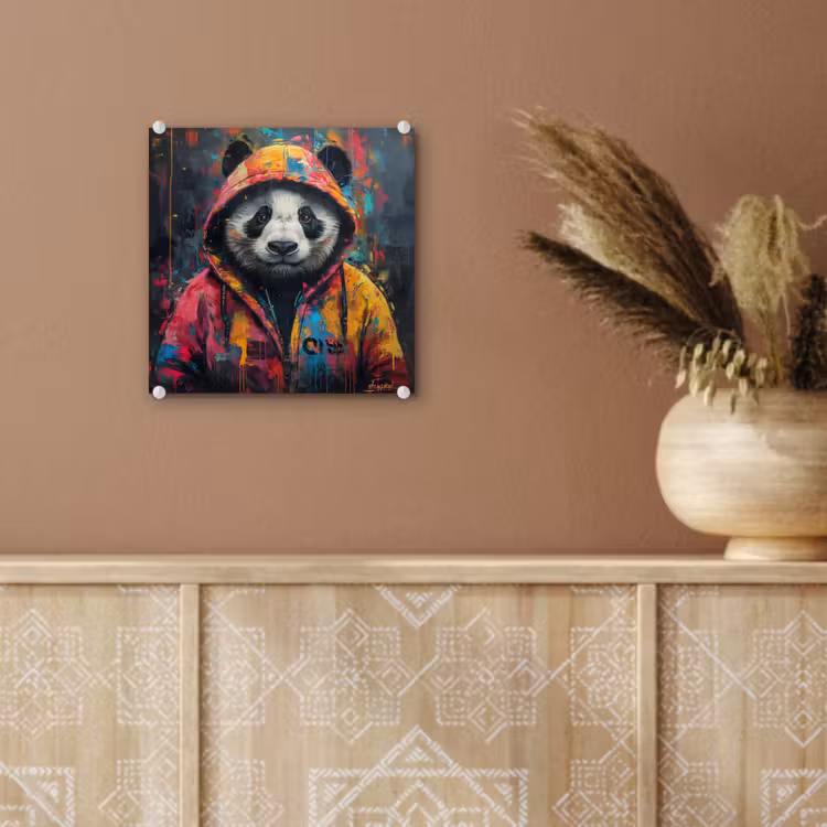 Graffiti - Panda - Jas - Kleurrijk plexiglas 5mm klein -sfeer5