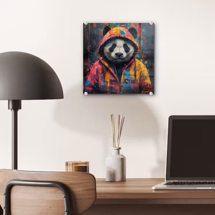 Graffiti - Panda - Jas - Kleurrijk plexiglas 5mm klein -sfeer6