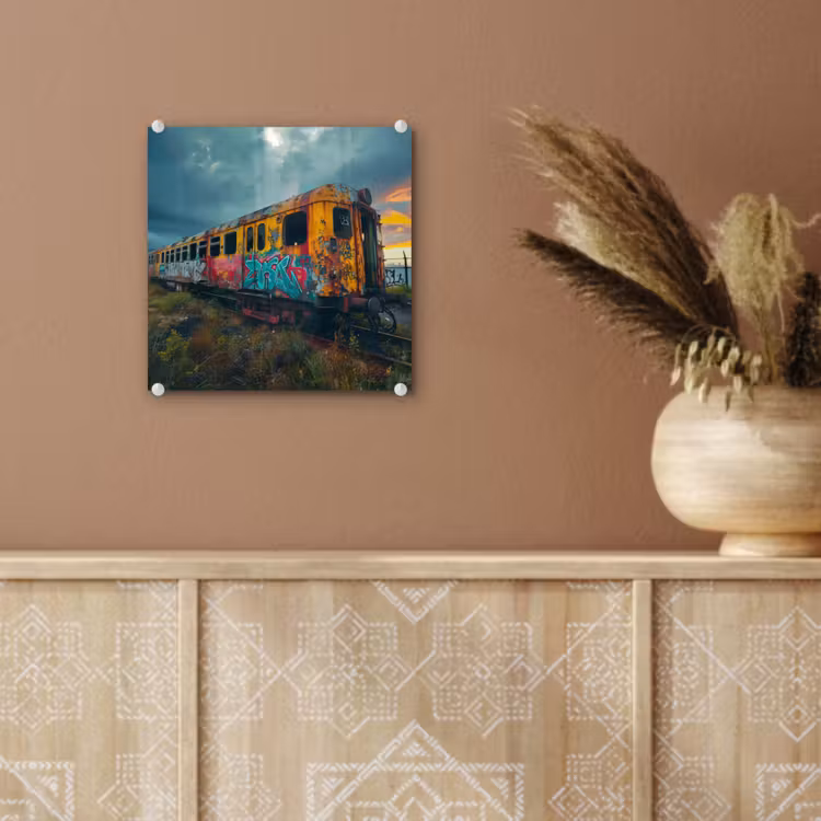 Graffiti - Trein - Street art - Verlaten plexiglas 5mm klein -sfeer5