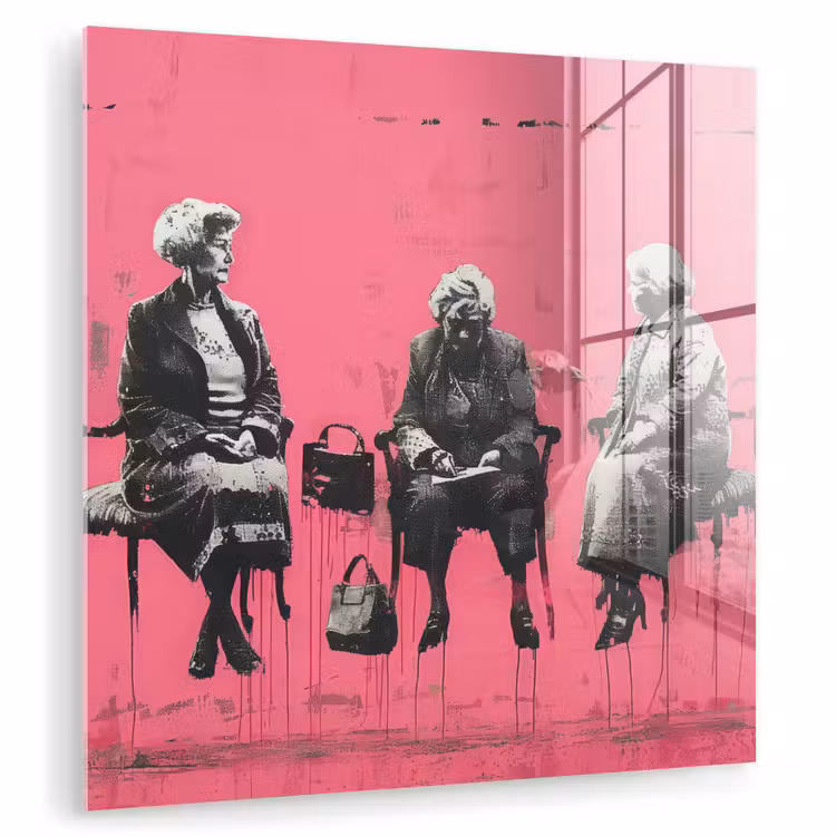 Graffiti - Vintage - Zwart - Street art - Roze - Banksy plexiglas 5mm klein -zzzproduct_nieuw