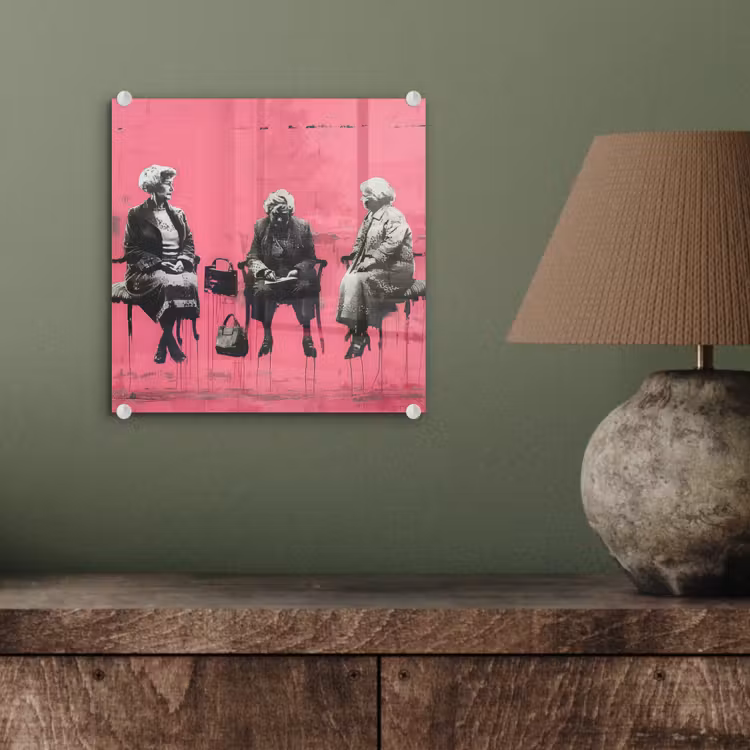 Graffiti - Vintage - Zwart - Street art - Roze - Banksy plexiglas 5mm klein -sfeer3