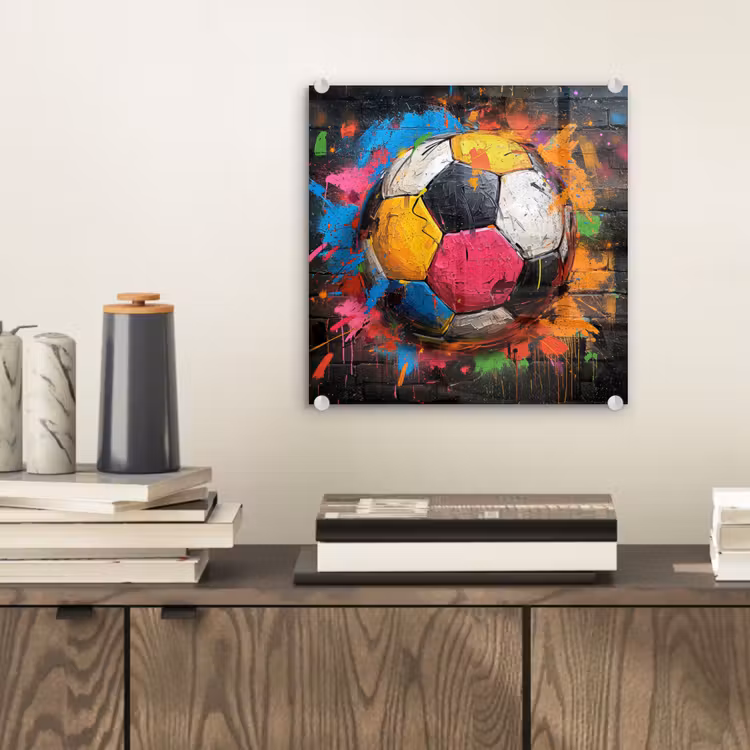 Graffiti - Voetbal - Muur - Street art - Sport plexiglas 5mm klein -sfeer1