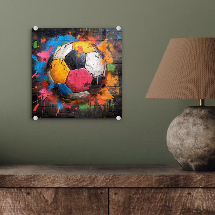 Graffiti - Voetbal - Muur - Street art - Sport plexiglas 5mm klein -sfeer3