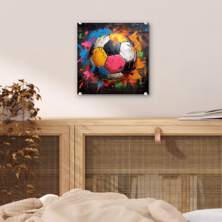 Graffiti - Voetbal - Muur - Street art - Sport plexiglas 5mm klein -sfeer4