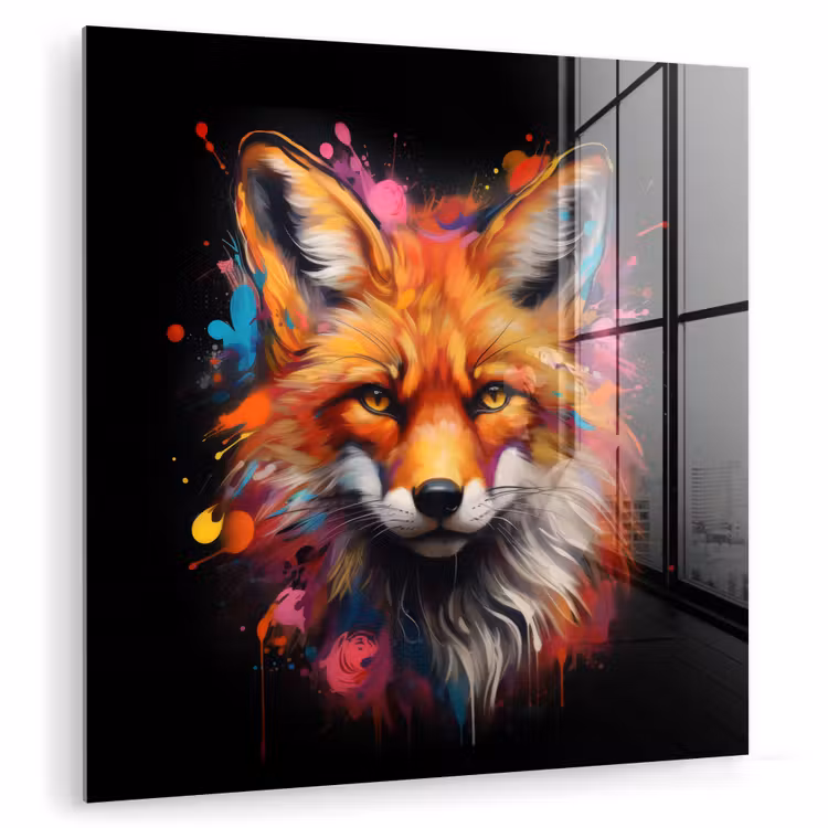 Graffiti - Vos - Zwart - Pop art plexiglas 5mm klein -zzzproduct_nieuw