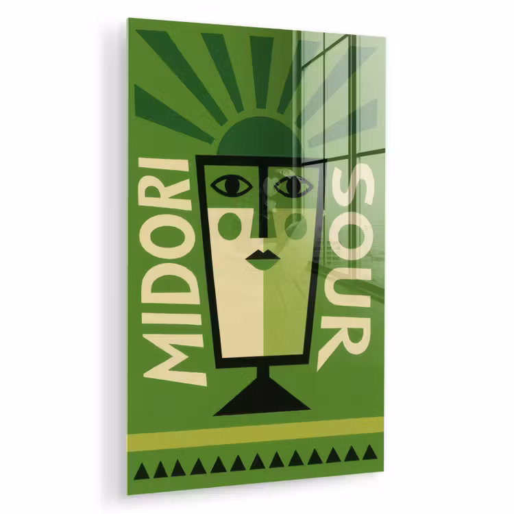 Grafisch - Art - Cocktail - Groen plexiglas 5mm klein -zzzproduct_nieuw