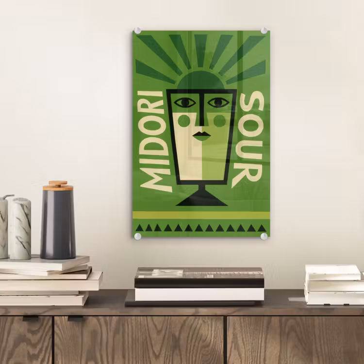 Grafisch - Art - Cocktail - Groen plexiglas 5mm klein -sfeer1