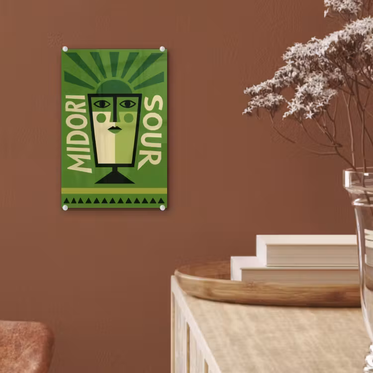 Grafisch - Art - Cocktail - Groen plexiglas 5mm klein -sfeer5