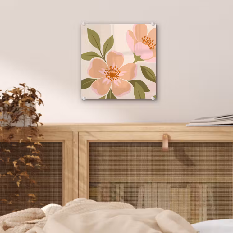 Grafisch - Bloemen - Roze plexiglas 5mm klein -sfeer4