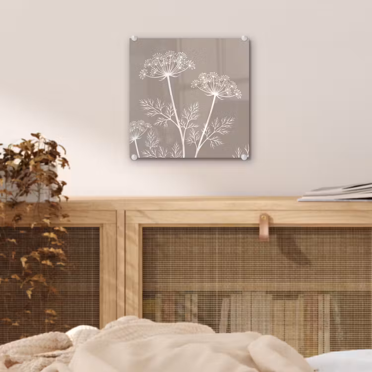 Grafisch - Fluitenkruid - Taupe plexiglas 5mm klein -sfeer4