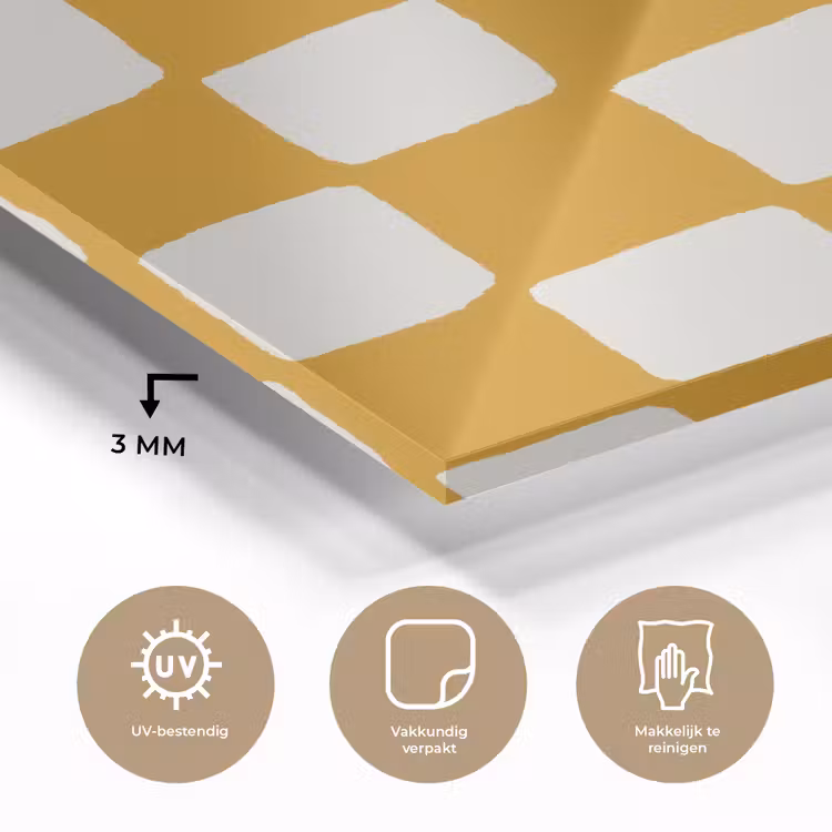 Grafisch - Patroon - Oker plexiglas 5mm klein 11 -sfeer2