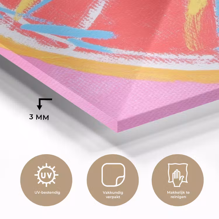 Grapefruit - Geschilderd - Roze - Strepen plexiglas 5mm klein -sfeer2