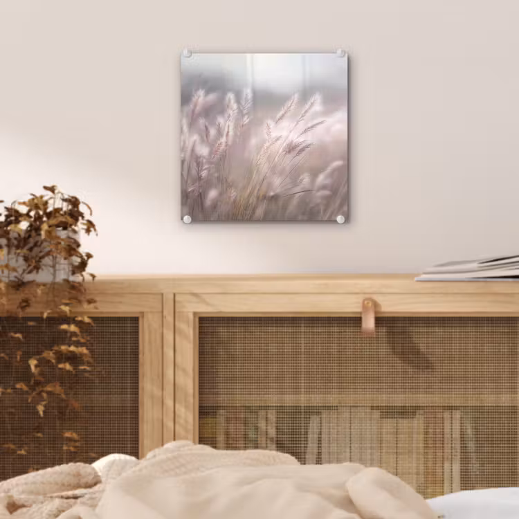 Graspluimen - Wind - Beige - Mistig plexiglas 5mm klein -sfeer4
