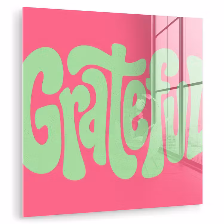 Grateful - Groen - Grafisch - Vloeiend plexiglas 5mm klein -zzzproduct_nieuw