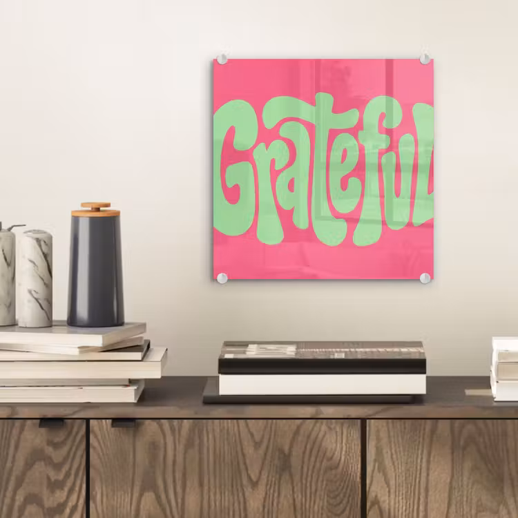 Grateful - Groen - Grafisch - Vloeiend plexiglas 5mm klein -sfeer1
